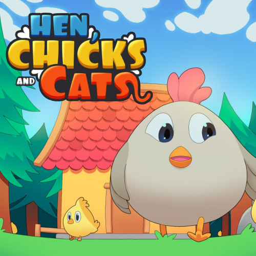 HEN, CHICKS AND CATS